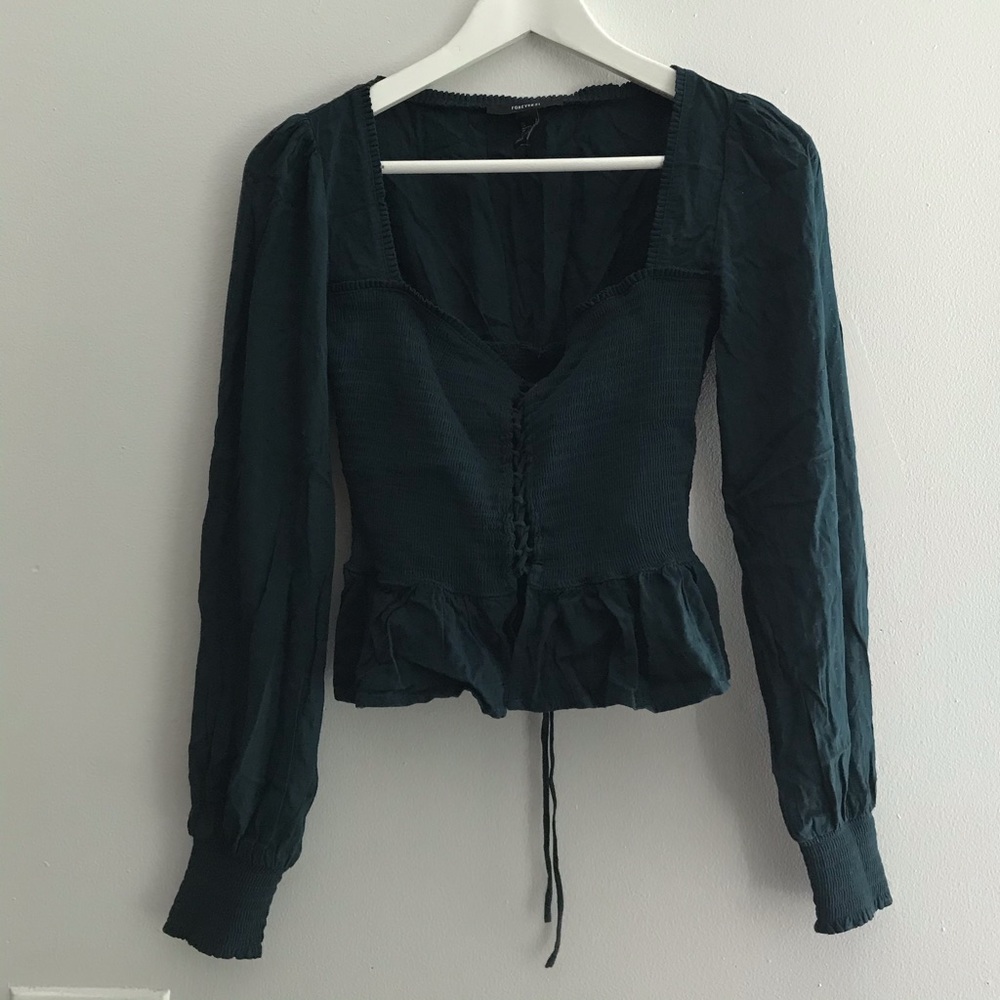 Emerald corset casual top